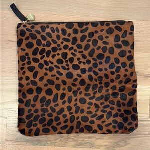 Clare V Pony Hair Leopard Print Clutch EUC